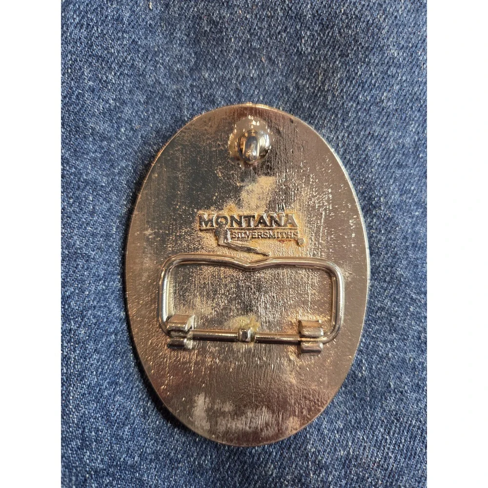 Montana Silversmiths North Dakota Heritage Silver Gold Belt Buckle RARE